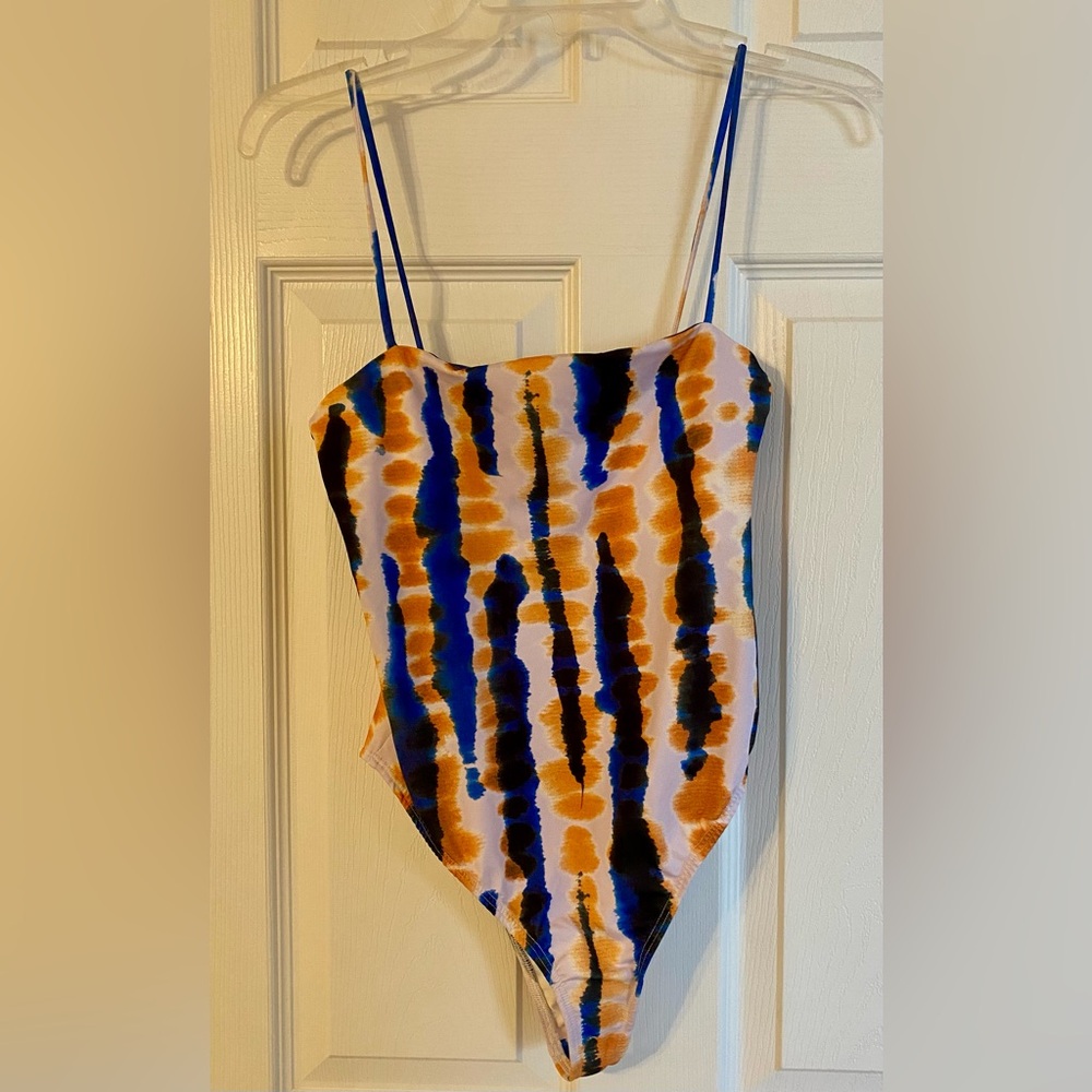 Zara Women's Orange and Blue
Swimsuit-one-piece